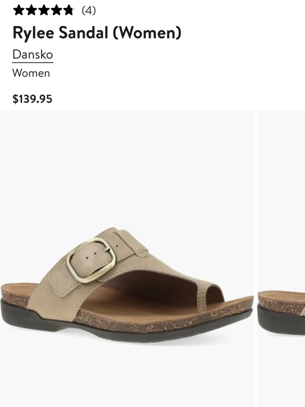 DANSKO women's rylee toe post slide in sand 39/ 8.5-9 sandals suede clean